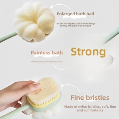 Bàn chải tắm tóc mềm dài xốp hai mặt - tẩy tế bào chết lưng, giao hàng địa phương nhanh 4 Bàn chải tắm tóc mềm dài xốp hai mặt - tẩy tế bào chết lưng, giao hàng địa phương nhanh 4