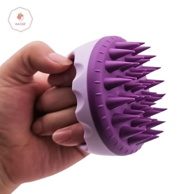 Bàn chải tóc silicone AACAR - Massage da đầu tròn mềm di động, 31.570