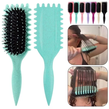 Bàn chải uốn tóc lông tơ tự nhiên 1 chiếc Tạo lọn mượt không hư tổn giá 76.450đ