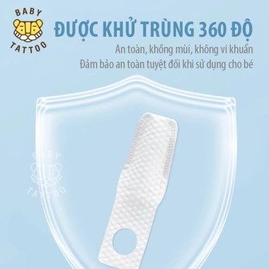 Bàn Chải Vải Xỏ Ngón Baby Tattoo Vệ Sinh Răng Miệng 0-2 tuổi Hộp 30 Giá ưu đãi 190.000