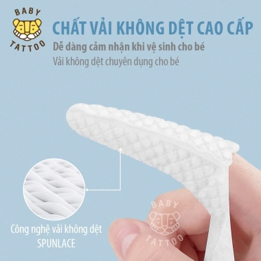 Bàn Chải Vải Xỏ Ngón Baby Tattoo Vệ Sinh Răng Miệng 0-2 tuổi Hộp 30 Giá ưu đãi 190.000 5 Bàn Chải Vải Xỏ Ngón Baby Tattoo Vệ Sinh Răng Miệng 0-2 tuổi Hộp 30 Giá ưu đãi 190.000 5