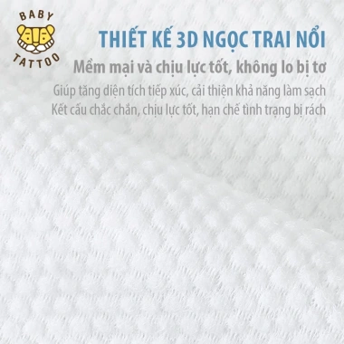 Bàn Chải Vải Xỏ Ngón Baby Tattoo Vệ Sinh Răng Miệng 0-2 tuổi Hộp 30 Giá ưu đãi 190.000