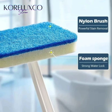 Bàn chải vệ sinh đa năng bọt biển, tay cầm dài tháo rời, sạch bếp và phòng tắm nhanh