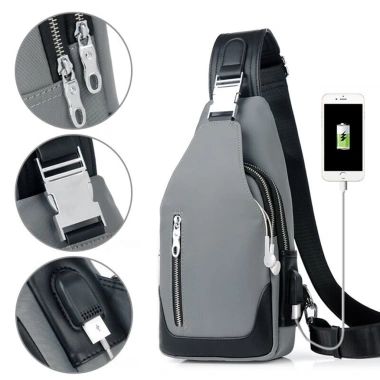 Bán chạy nhất COD Túi đeo chéo nam Nylon chống thấm nước, cổng sạc cho iPad 7.9 inch doanh nhân 3