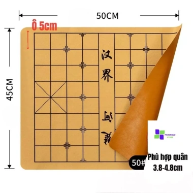Bàn Cờ Tướng Da PU Mịn - Chống Trơn Trượt, Gấp Gọn, Chống Nước, Giá 90k