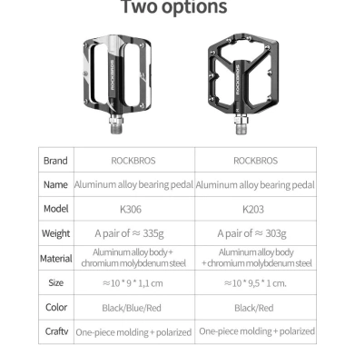 Bàn đạp ROCKBROS leo núi nhôm phẳng 9/16 inch nhẹ, vòng bi kín - Giá 527.890₫