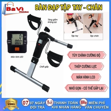 Bàn Đạp Tập Chân Tay Kháng Lực - Xe Đạp Mini Tập Thể Dục Nhà, Đồng Hồ Đếm Số Điện Tử, Giá Ưu Đãi 342.000 VND