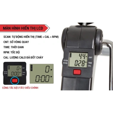 Bàn Đạp Tập Chân Tay Kháng Lực - Xe Đạp Mini Tập Thể Dục Nhà, Đồng Hồ Đếm Số Điện Tử, Giá Ưu Đãi 342.000 VND