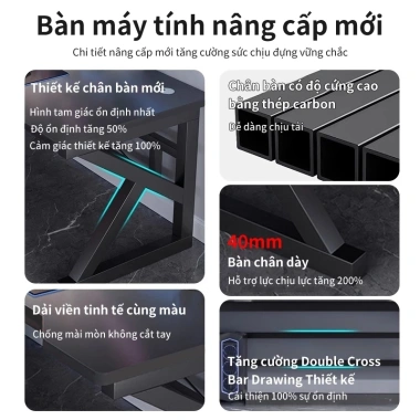 Bàn Game VOVOVA Chắc Chắn, Lỗ Luồn Dây, Đa Năng Cho Gaming và Làm Việc - Giá 621k