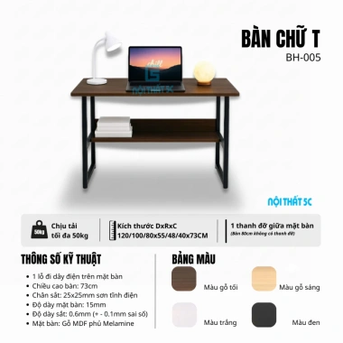 Bàn gaming chữ K LED RGB đa màu, chân sắt tĩnh điện, mặt MDF 1m2 – 479.000₫