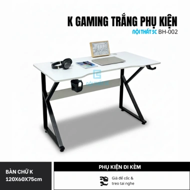 Bàn gaming chữ K LED RGB đa màu, chân sắt tĩnh điện, mặt MDF 1m2 – 479.000₫