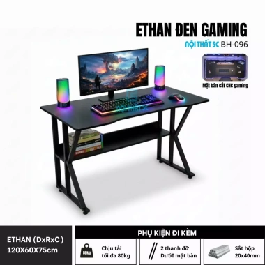 Bàn Gaming Double X 5C Chân Sắt Sơn Tĩnh Điện 2x4cm, Mặt MDF Melamine - Giá 479.000₫ 9