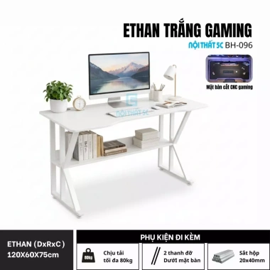 Bàn Gaming Double X 5C Chân Sắt Sơn Tĩnh Điện 2x4cm, Mặt MDF Melamine - Giá 479.000₫ 10