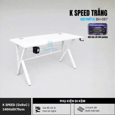Bàn gaming, làm việc hộp sắt 4x4cm, kèm giá treo tai nghe, giáp LED – giảm còn 749.000đ