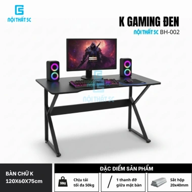 Bàn gaming và làm việc chân K cong Nội Thất 5C - Đáy chắc, tháo lắp dễ, chỉ 479k