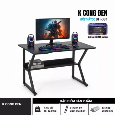 Bàn gaming và làm việc chân K cong Nội Thất 5C - Đáy chắc, tháo lắp dễ, chỉ 479k