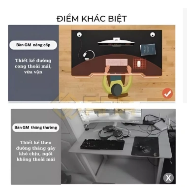 Bàn Gaming và Làm Việc Chân K - Mặt MDF 15mm, Chân Sắt, Giá Ưu Đãi 499.000đ