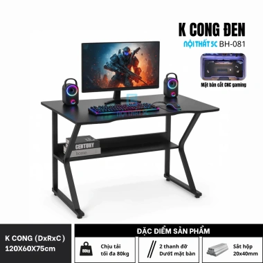 Bàn Gaming và Làm Việc Chân K - Mặt MDF 15mm, Chân Sắt, Giá Ưu Đãi 499.000đ