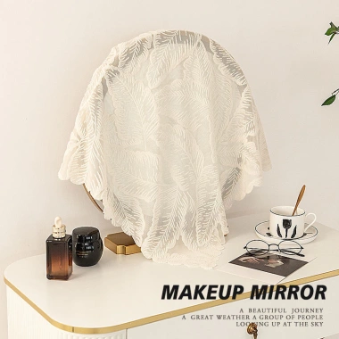 Bàn Gương Vải Ren Trắng Cho Phòng Ngủ - Bao Vải Khăn Trang Điểm Gia Đình ZZQ2