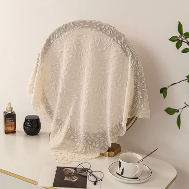 Bàn Gương Vải Ren Trắng Cho Phòng Ngủ - Bao Vải Khăn Trang Điểm Gia Đình ZZQ2