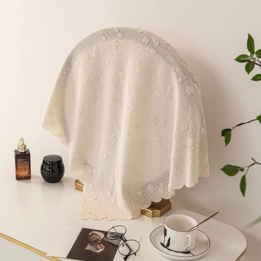 Bàn Gương Vải Ren Trắng Cho Phòng Ngủ - Bao Vải Khăn Trang Điểm Gia Đình ZZQ2