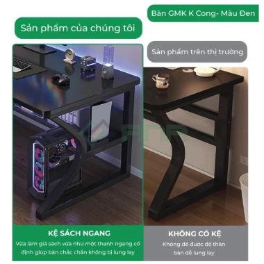 Bàn HAPY chữ K mặt gỗ 120x60, chân sắt tĩnh điện, cá tính - Giá 650.000₫, BH 3 năm