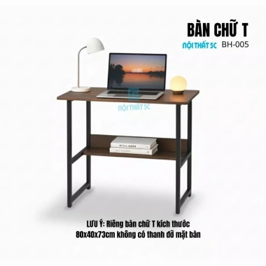 Bàn học 5C T-Table 1.2m x 55cm, khung sắt 25x25mm sơn tĩnh điện, mặt gỗ dày - 399.000₫ 3