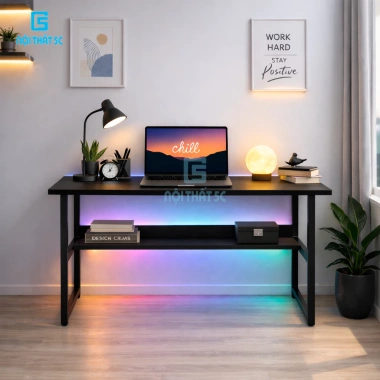 Bàn học 5C T-Table 1.2m x 55cm, khung sắt 25x25mm sơn tĩnh điện, mặt gỗ dày - 399.000₫ 4