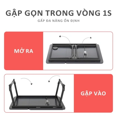 Bàn Học & Bàn Lười Gấp Gọn Thông Minh - Chỉnh Mặt Nghiêng, Dùng Laptop Trên Giường, Giá Ưu Đãi 169k