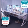 Bàn học chân sắt chữ K 1m4x60cm, mặt gaming khoan lỗ dây, chịu tải 250kg - DS Future