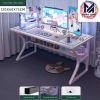 Bàn học chân sắt chữ K 1m4x60cm, mặt gaming khoan lỗ dây, chịu tải 250kg - DS Future 10