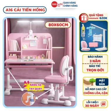 Bàn học chống gù Sakawin A16 Plus – Giá sách xám, nâng hạ tay quay, chỉ 1,430,000₫ 9 Bàn học chống gù Sakawin A16 Plus – Giá sách xám, nâng hạ tay quay, chỉ 1,430,000₫ 9