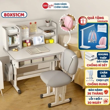Bàn học chống gù Sakawin K30 chân kép chắc chắn, nâng hạ chiều cao, giá 1.45tr