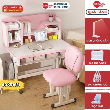 Bàn học chống gù Sakawin K30 chân kép chắc chắn, nâng hạ chiều cao, giá 1.45tr