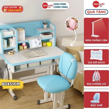 Bàn học chống gù Sakawin K30 chân kép chắc chắn, nâng hạ chiều cao, giá 1.45tr