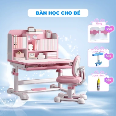 Bàn học chống gù ST1 cho bé tiểu học – Khung kim loại chắc chắn, nâng hạ tay quay, giảm giá 1,150,000₫