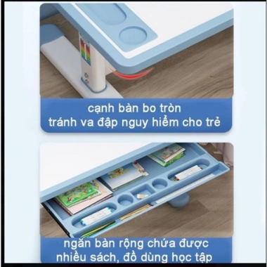 Bàn học chống gù ST1 cho bé tiểu học – Khung kim loại chắc chắn, nâng hạ tay quay, giảm giá 1,150,000₫