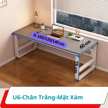 Bàn học chữ U chân sắt lỗ đi dây điện, gỗ MDF 15mm, chịu tải 200kg Giá 585.000₫ 4
