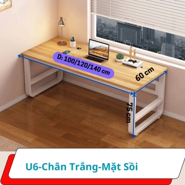 Bàn học chữ U chân sắt lỗ đi dây điện, gỗ MDF 15mm, chịu tải 200kg Giá 585.000₫ 10