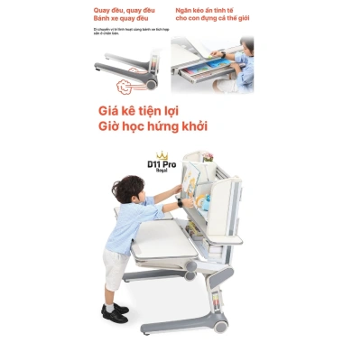 Bàn Học DERGO Hanover D11 Royal - Chống Gù, Chống Cận, Tặng Đèn iSmart V5 - 15.7tr