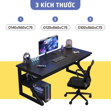 Bàn Học Gaming K - Chân sắt sơn tĩnh điện, mặt MDF bo góc, kệ lửng, chỉ 499.000₫ 3