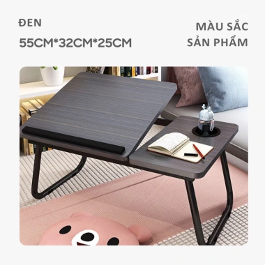 Bàn Học Gập Thông Minh Đa Năng - Mặt Nghiêng Điều Chỉnh, Khay Đựng Cốc & Chống Trượt - Giá 80k 7