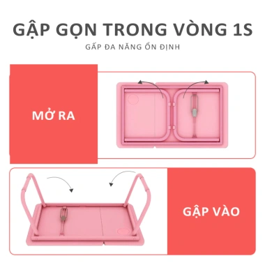 Bàn Học Gập Thông Minh Đa Năng - Mặt Nghiêng Điều Chỉnh, Khay Đựng Cốc & Chống Trượt - Giá 80k 9