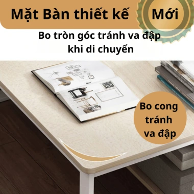 Bàn Học Kèm Kệ Gỗ Lửng Chân Cong 2x4 MDF 15mm Tải 200kg - Siêu Bền Giá 606.000₫