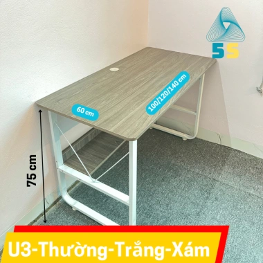 Bàn Học Kèm Kệ Gỗ Lửng Chân Cong 2x4 MDF 15mm Tải 200kg - Siêu Bền Giá 606.000₫