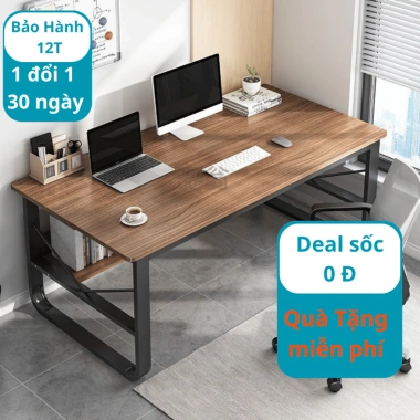 Bàn học kèm kệ sách gỗ MDF dày 15mm, chân sắt sơn tĩnh điện, chịu tải 200kg, thiết kế hiện đại - Giá ưu đãi 447.000₫