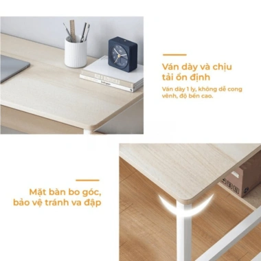 Bàn học kèm kệ sách gỗ MDF dày 15mm, chân sắt sơn tĩnh điện, chịu tải 200kg, thiết kế hiện đại - Giá ưu đãi 447.000₫ 9
