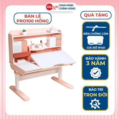 Bàn học Sakawin Pro100 chống gù, mặt bàn xẻ đôi, nâng nghiêng, giá sách 3 tầng, size 100 - 3.09 triệu 10