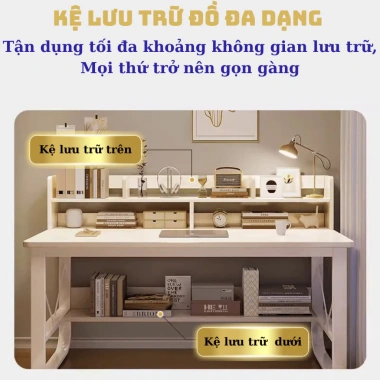 Bàn học sinh cấp 2 chân sắt kệ lớn, đa màu, thép sơn tĩnh điện, MDF 15mm - 1.031.000₫
