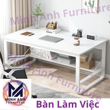 Bàn học sinh cấp 2 chân sắt kệ lớn, đa màu, thép sơn tĩnh điện, MDF 15mm - 1.031.000₫